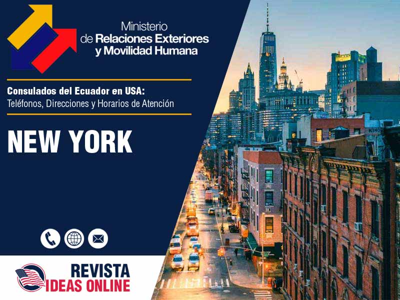 Consulado del Ecuador en New York NY - Telfonos, Direcciones y Horarios de Atencin